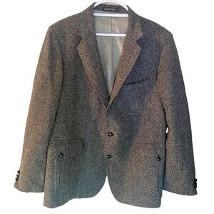 Vintage USA Made Sport Coat Mens 44L Brown Gray  Textured Tweed